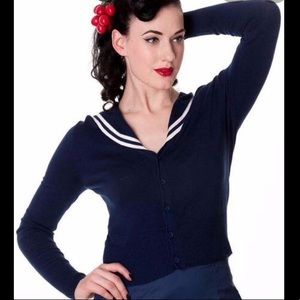Navy Blue Hell bunny Nautical Cardigan
